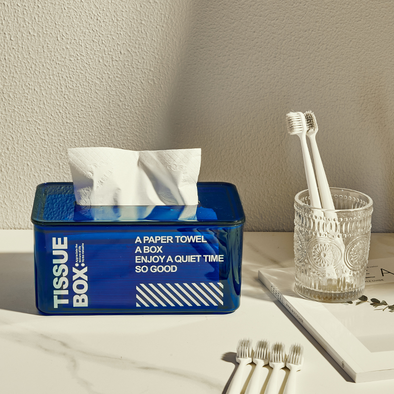 Creative Nordic in Klein Blue Towels Box Living room Household Tea Select Modern minimal press toilet box