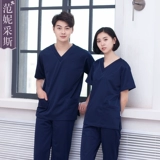 Униформа врача подходит для мужчин и женщин, раздельный эластичный комплект, коллекция 2022, короткий рукав