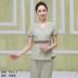 Fannicebeauty Beauty Salon Workwear Sức khỏe salon làm đẹp workclothes mùa xuân / mùa hè tay áo quần phù hợp với căng 