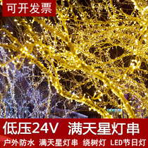Low voltage 24V LED outdoor waterproof starry light string color light Flash light Meteor shower light Christmas decoration light