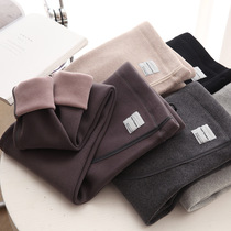 Pregnant women leggings plus velvet padded female 2021 new autumn and winter wear black warm little pregnant women pants