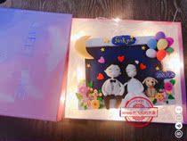 Ultra light clay clay painting photo frame painting custom ornament handmade clay doll to send birthday couple gift commemoration