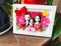 Ultra-light clay clay painting photo frame handmade custom ornament color space clay figure gift couple gift anniversary