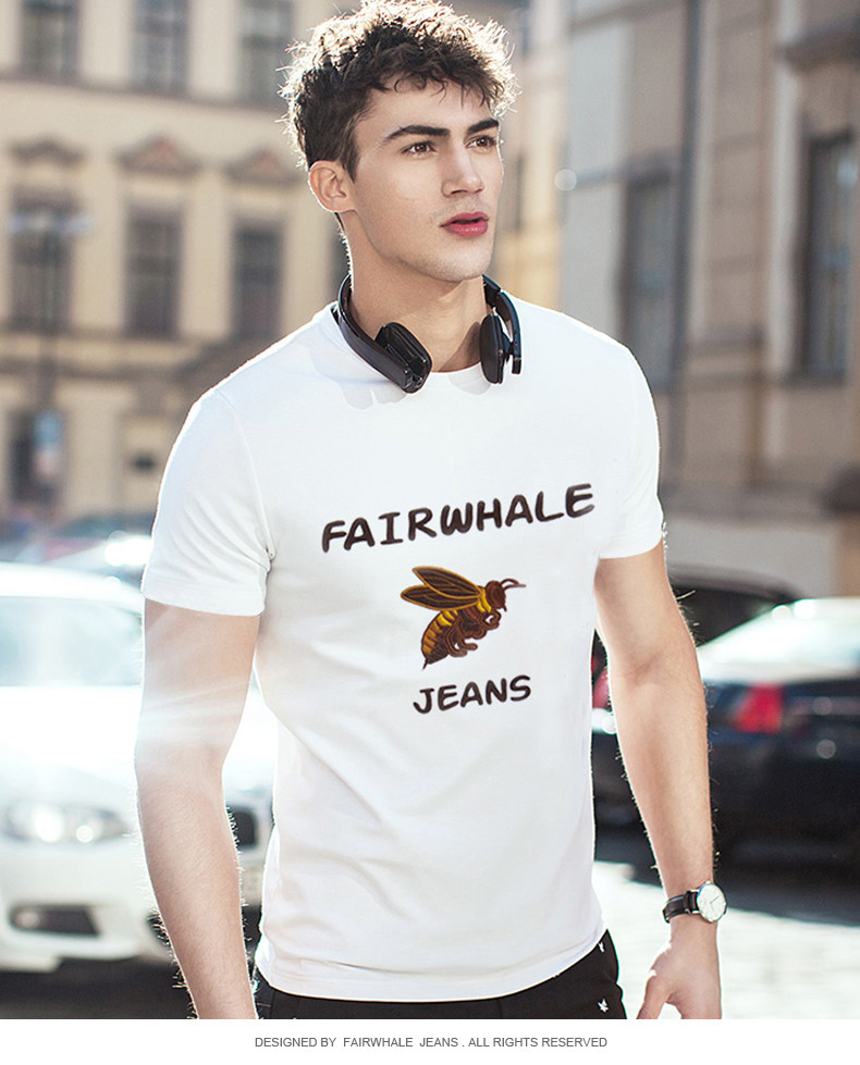 Mark Fairwhale 马克华菲 纯棉 蜜蜂刺绣 男式短袖T恤 天猫优惠券折后¥88包邮(¥138-50)2色可选