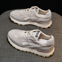 Korean trendy brand thick-soled Forrest Gump shoes women 2022 new all-match genuine leather daddy shoes show feet small casual sports womens shoes