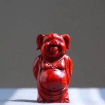 Marshal Canopy Indian Leaflet Rosewood Ornaments Pig Male Carved Handholds Animal Redwood Arts and Crafts 0093