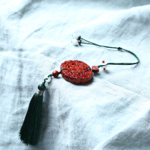 Double brave hanging chain Indian lobular rosewood wooden pendant Chinese windmill pendant mahogany bag pendant 0957