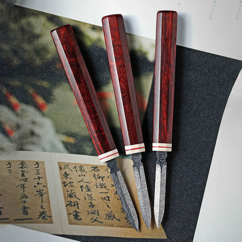 Bamboo festival tea knife Indian leaves taper red wood tea pin tea pin tea ceremony tea ceremony accessories 1223