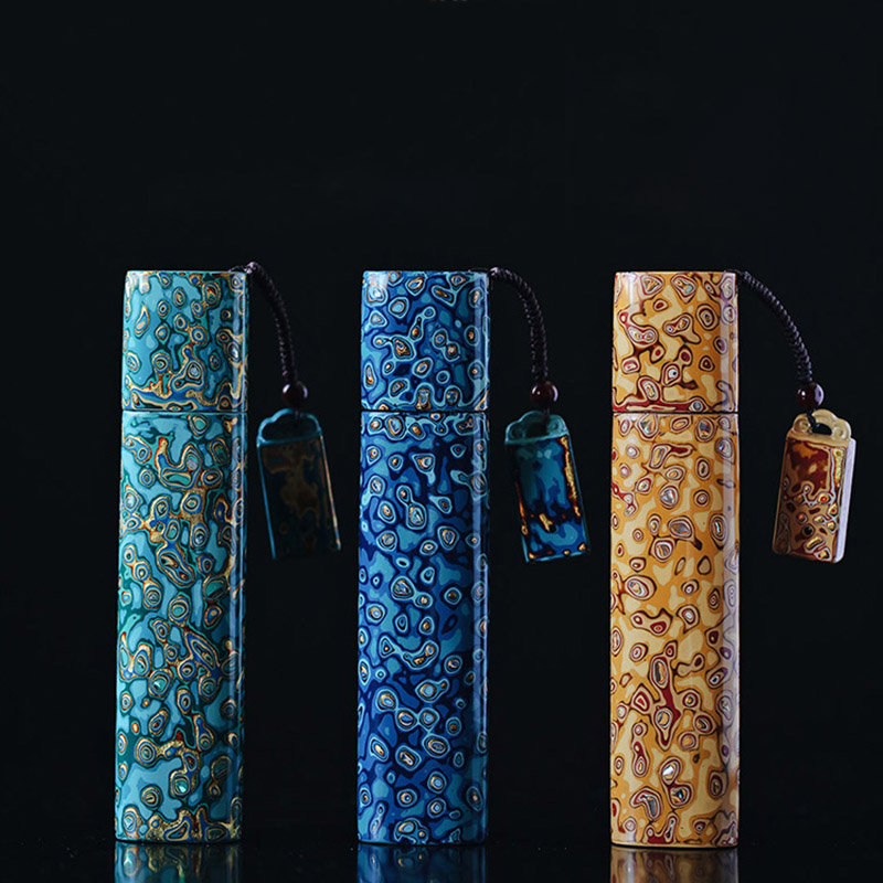 Large lacquer portable incense cylinder Laos large red and sour branches Incense Barrel Box Store Scent drum Aromas Red Bankroll Instrumental Travel Suit 1047-Taobao