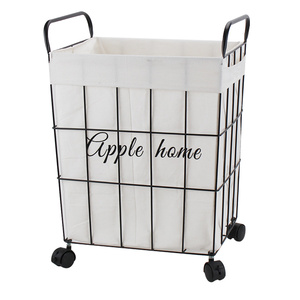 铁艺脏衣篮特大北欧风格移动收纳筐
