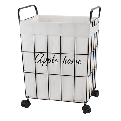 铁艺脏衣篮特大北欧风格移动收纳筐