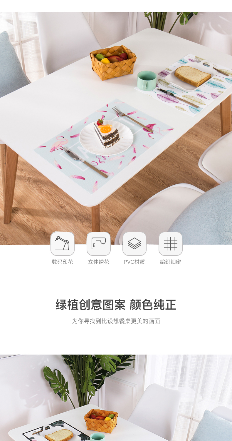 PVC cách nhiệt mat chống nóng pad hình chữ nhật bảng thảm không thấm nước dùng một lần khay mat đế lót ly mat Tây Gió ins Bắc Âu - Khăn trải bàn miếng trải bàn ăn