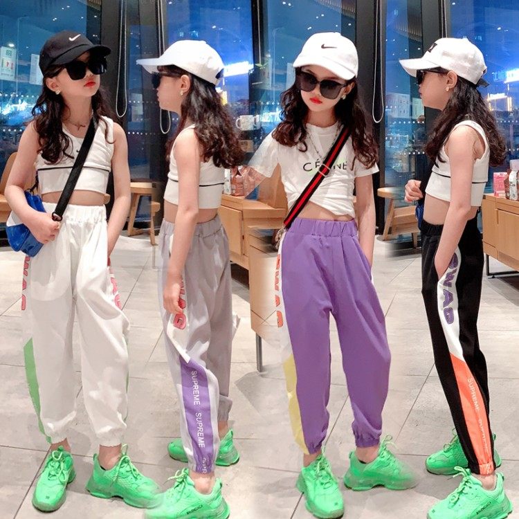 Girls summer pants Western style 10-year-old girl fashion casual 8 sports 9 anti-mosquito 7 summer 6 summer children's trousers