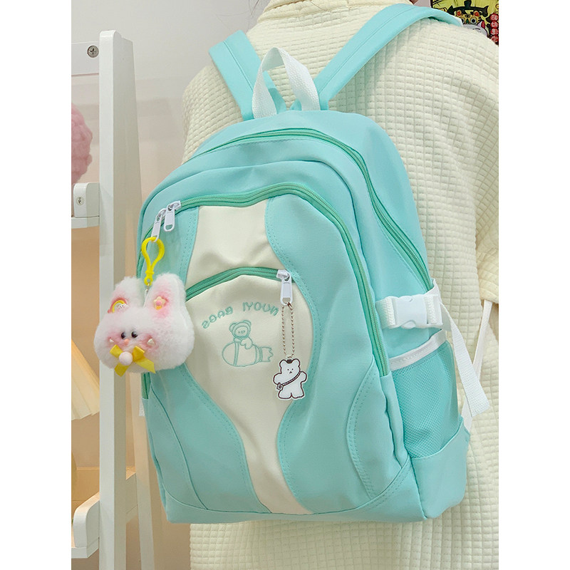 High face value Double shoulder bag Women's large capacity Day Ins cute 100 Lap Campus Backpack Junior High School Students Schoolbags-Taobao