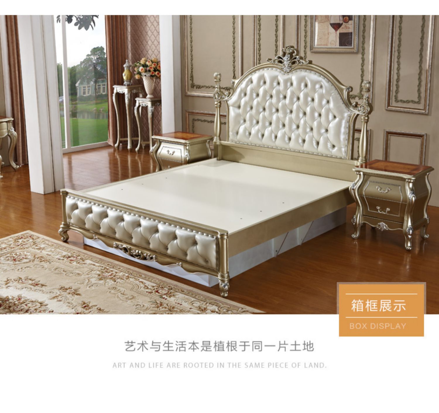 Phong cách châu Âu giường đôi 1,8 m hôn nhân giường phòng ngủ ánh sáng cung điện sang trọng gỗ sồi Pháp 1,5m giường ngủ công chúa - Giường những mẫu giường đẹp