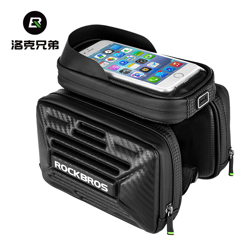 Locke Brothers Bike Bag Upper Tube Bag Carbon Striped Saddle Pack Mountaineering Car Front Beam Phone Bag Riding Accessories Equipment