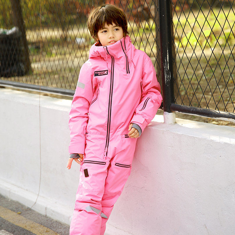 RUNNINGRIVER running single board double board windproof AND warm men'S AND women'S children'S one-piece ski suit top W9741N