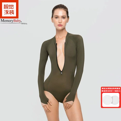 Сексуальный лонгслив, купальник с молнией, по фигуре, защита от солнца