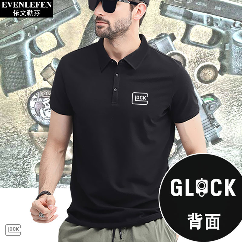 Glock Tactical Shooting Ipsc Commemorative Edition Polo Shirt Short Sleeve T-Shirt Unisex Half-Sleeve Turn-Down Collar Top