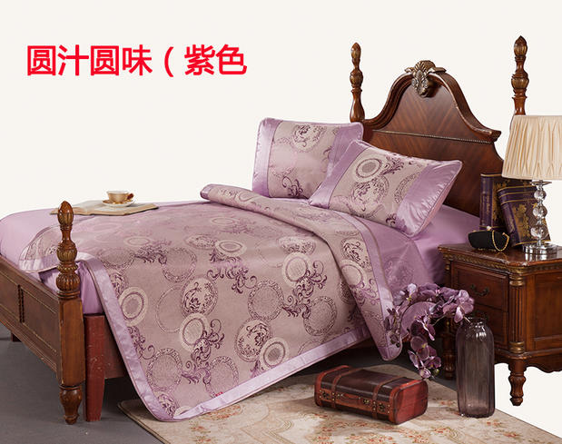 Khi hi cartoon lụa băng mat mat ba mảnh ghế gấp Ruanxi 1.8m 1,5 m 1,2 m ký túc xá sinh viên giường - Thảm mùa hè chiếu tre cho bé