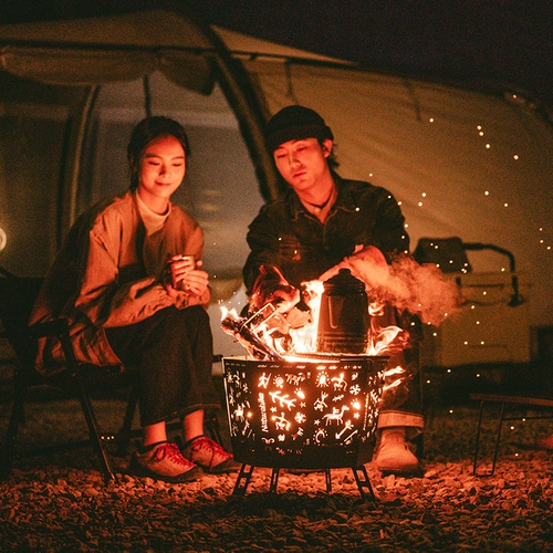 Noke горящий каминный стол, переносная складная жаровня для кемпинга, для приготовления чая, зимнее отопление, дровяная печь