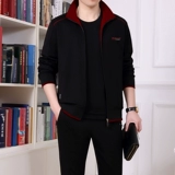 Спортивный костюм для пожилых людей, осенний комплект, для среднего возраста, 3 предмета, большой размер, 40 лет