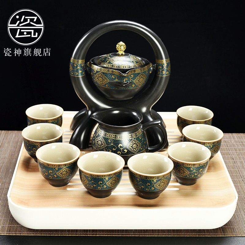 Household porcelain god kung fu tea set lazy people against the hot new type automatic office tea teapot teacup restoring ancient ways