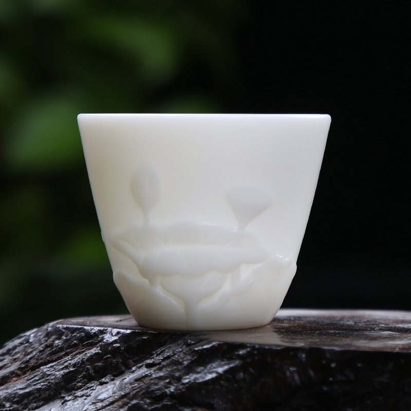 Porcelain god suet white marble manually Porcelain ceramic undressed ore sample tea cup single cup white Porcelain cups kung fu tea masters cup