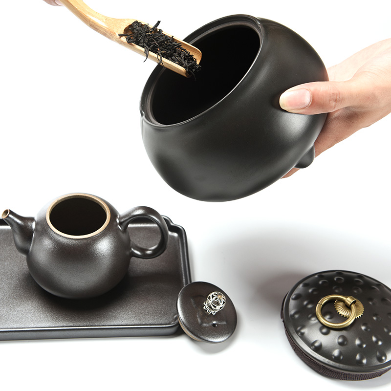 Porcelain god violet arenaceous caddy fixings seal pot size warehouse candy store content box wake receives ceramics pu 'er tea pot