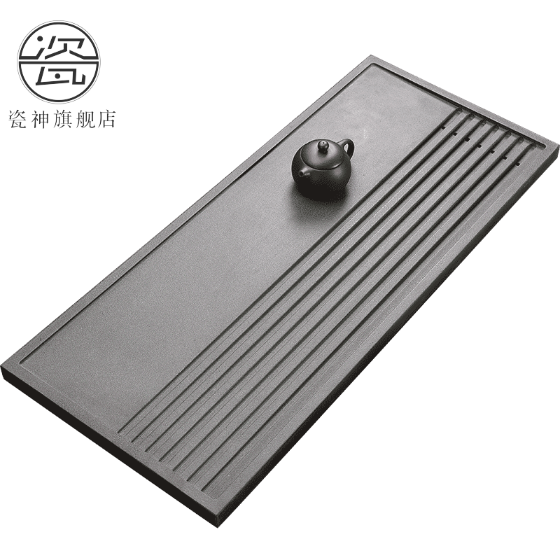 Porcelain god sharply stone tea tray was modern home the whole piece of black stone, stone tea tea large kung fu tea set