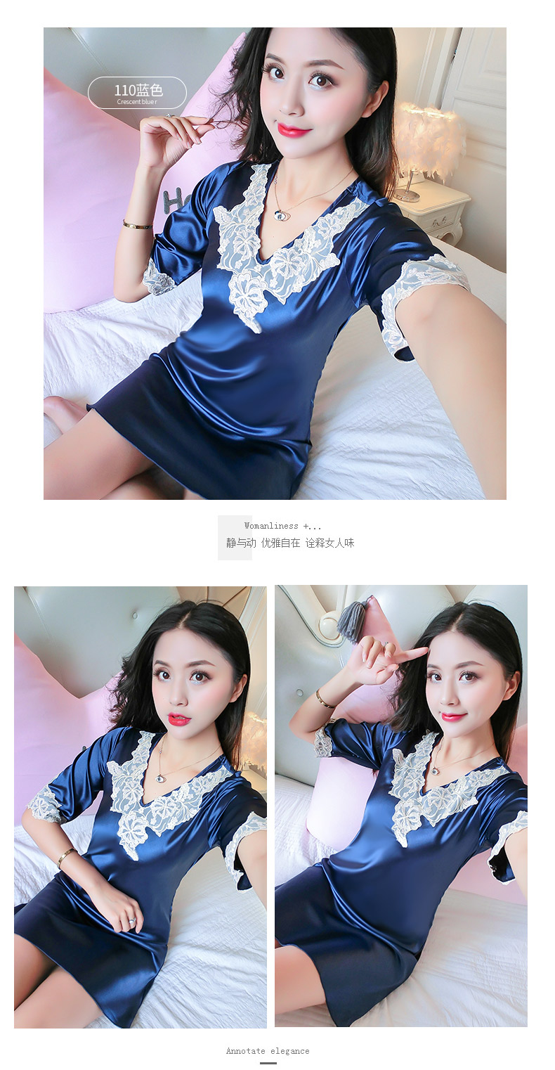 Sexy băng lụa đồ ngủ phụ nữ mùa hè nightdress ngắn- tay kích thước lớn dễ thương nhà dịch vụ sling phần mỏng Hàn Quốc phiên bản có thể được đeo