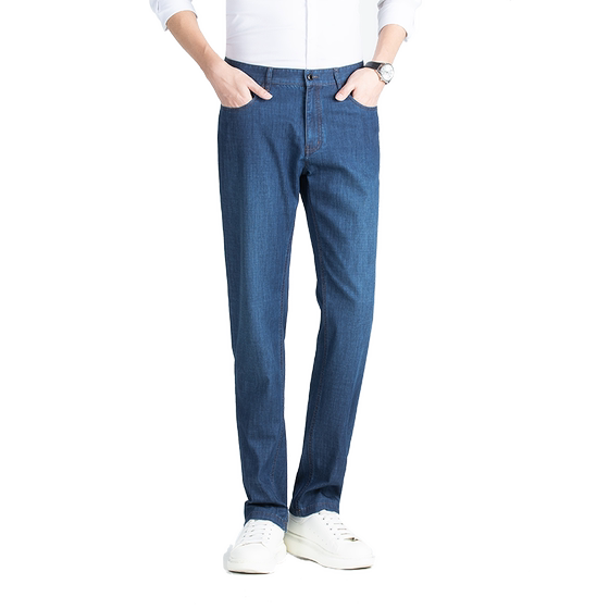 [5G hang/anti-wrinkle] Mengtejiao jeans men's 2025 summer thin straight loose trousers stretchy breathable