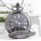 Luminous trend flip cover hollow dual display Roman quartz pocket watch black male and female student retro gift hanging watch