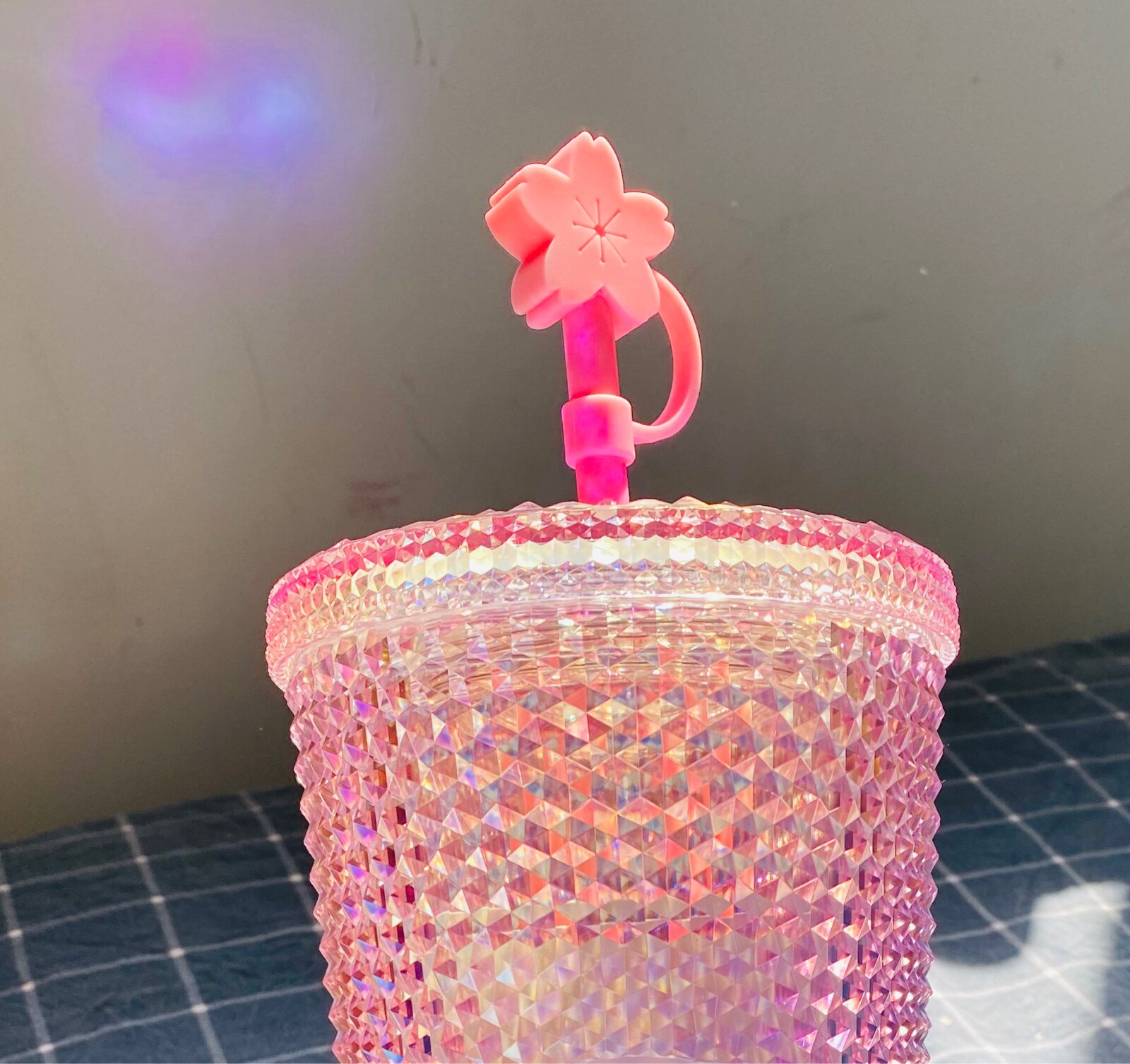 Cherry blossom straw dust cap Dust plug dust plug Applicable straw cup dust plug Single shot does not send