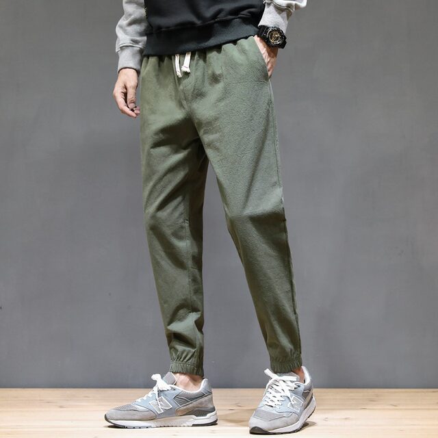 Musini summer men's casual pants ນັກຮຽນ's small-legged pants harem pants long pants ຜູ້ຊາຍເກົາຫຼີຕີນ trendy