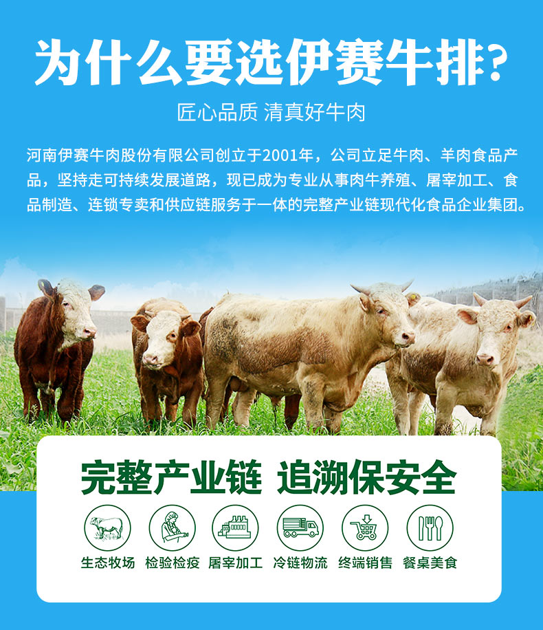 北京奥运会牛肉供应商 伊赛 原切牛排套餐 100g*10片 图9