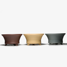 Tao Ruyi thịt hoa chậu hoa tím cát tím thủ công với khay Xiaolao TRANG bonsai chậu nhỏ CT26 - Vase / Bồn hoa & Kệ chậu đất