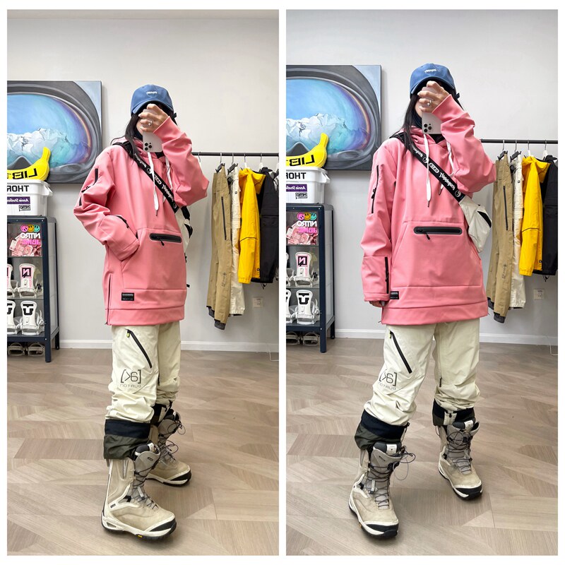 Single Board Ski Suit Women Suit Snowsuit Men Ski Sweatshirt Waterproof small crowdforeign trade Korea Tide Card Winter Pro Fan