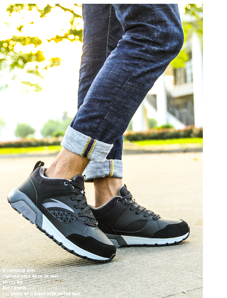 Giày Anta nam 2018 giày da mùa đông cao để giúp giày tuyết retro thể thao retro cộng với giày cotton nhung ấm áp giày the thao nữ biti's