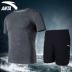 Anta sport suit nam mùa hè 2019 đích thực thoáng khí chạy bộ áo thun thể thao đào tạo quần short ngắn tay - Thể thao sau Thể thao sau