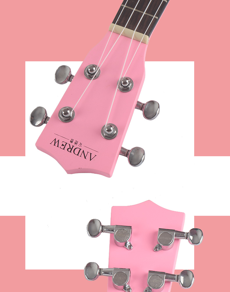 Màu hồng 23 inch ukulele người mới bắt đầu uklele nhỏ tươi công cụ quà tặng sinh nhật UKULEE - Nhạc cụ phương Tây kèn saxophone soprano