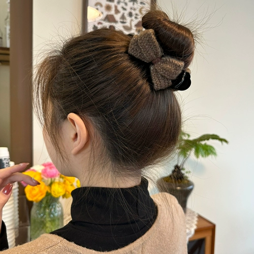 Чай с молоком, заколка-крабик, хвостик, заколка для волос с бантиком, аксессуар для волос