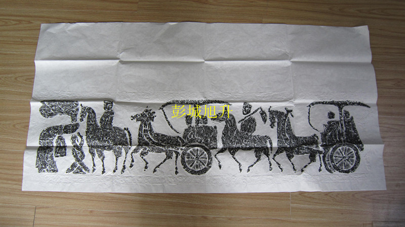 Xuzhou Han portrait stone rubbings Four feet full driving horse welcome guests Xuzhou local special gifts Xuzhou gifts