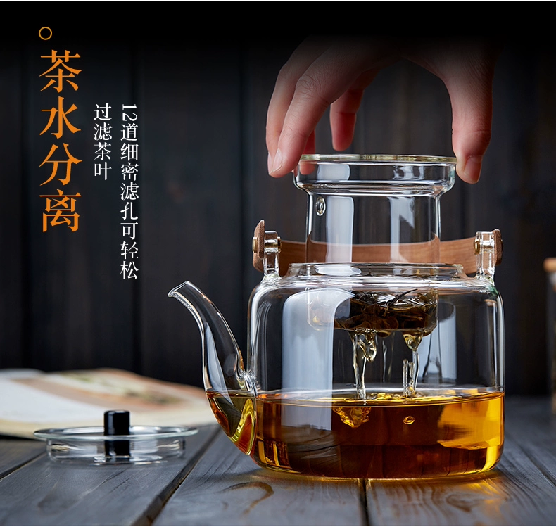 Ấm trà thủy tinh Mesni chịu nhiệt độ cao dùng đựng nước sôi, bếp gốm điện, ấm trà bếp đặc biệt, bộ pha trà ấm trà bằng thủy tinh