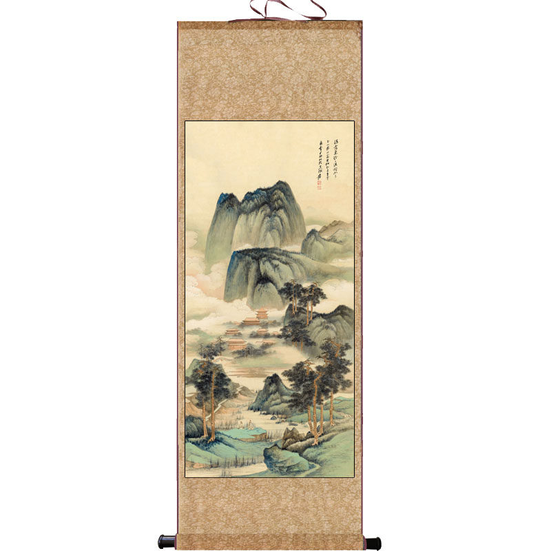 张大千山水中堂画:客厅挂画新风尚,古典韵味满满🎨-国画-淘宝百科网