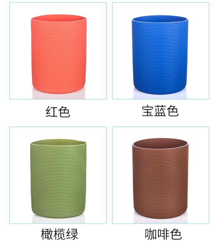 Thẳng dày nửa cơ thể bộ ly thủy tinh chống trượt bộ chống bỏng cách nhiệt silicone tách bộ cốc cốc bảo vệ bình giữ nhiệt mini