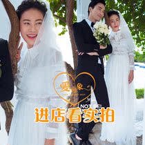 2018 exhibition new movie themed outfits outfits filming wedding dress photography lovers write real gowns long sleeves white yarn