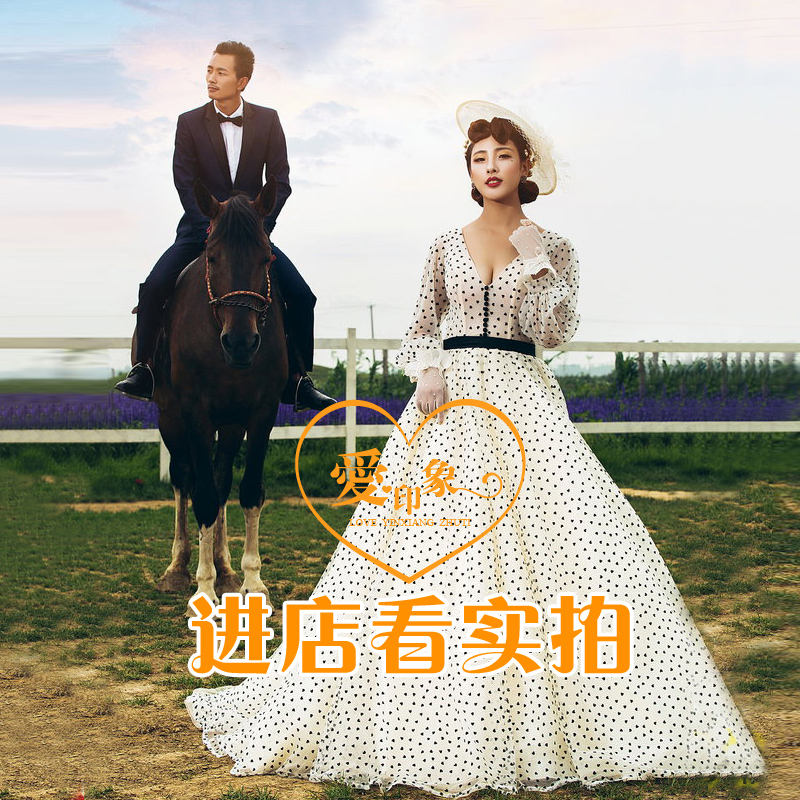 2019 exhibition new photo studio theme clothing location horse farm wedding photography couple photo wave point uniform dress