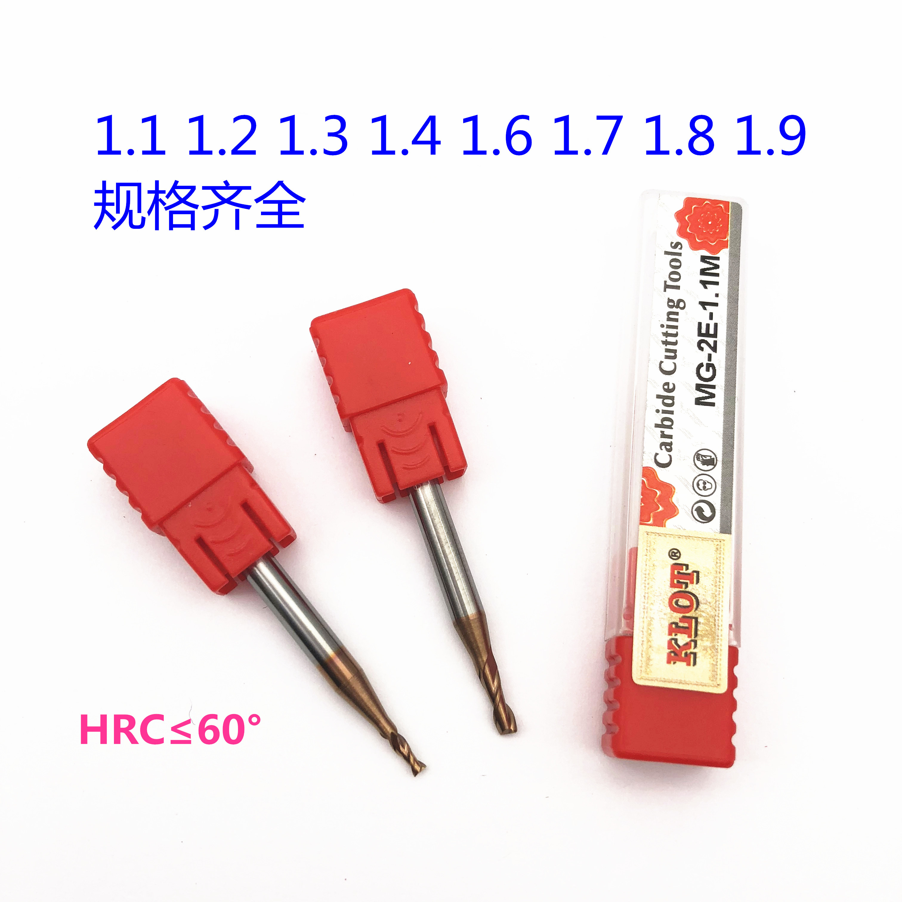 60 degree integral alloy tungsten steel two-edge keyway milling cutter 1 1 1 2 1 3 1 4 1 6 1 7 1 8 1 9