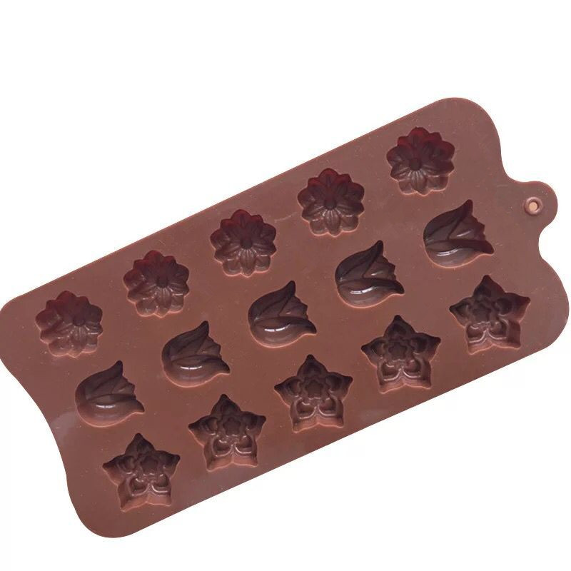 Tự làm handmade sô cô la silicone khuôn 15 với nhiều mẫu khác nhau của xà phòng hoa mẫu đơn hoa tulip khuôn làm bánh cá